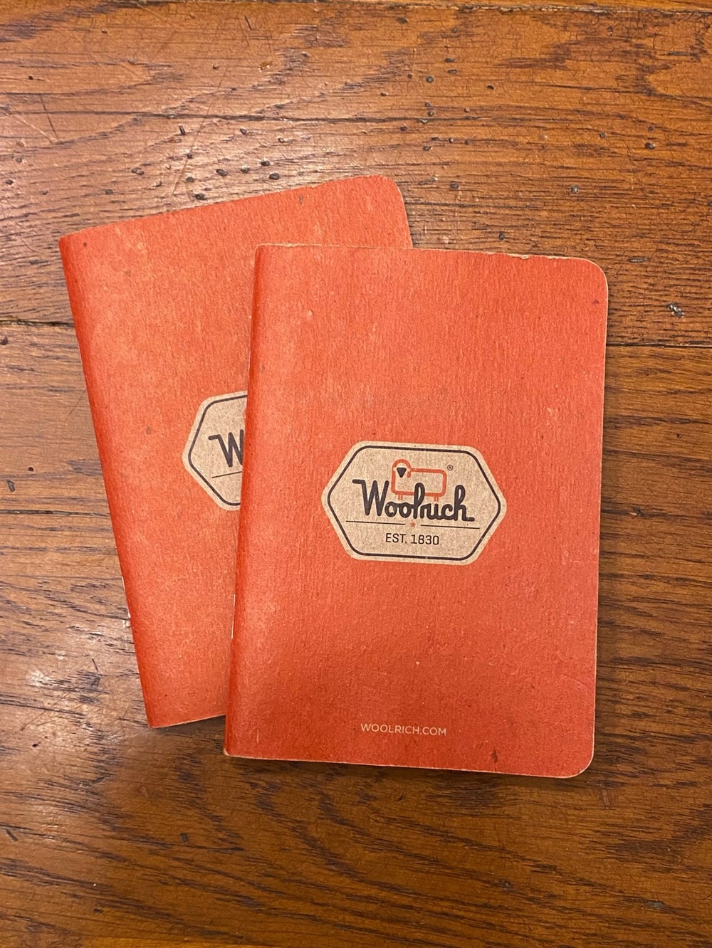 Woolrich Promotional Pocket Notebooks Memo Pads Set of 2 Red Orange